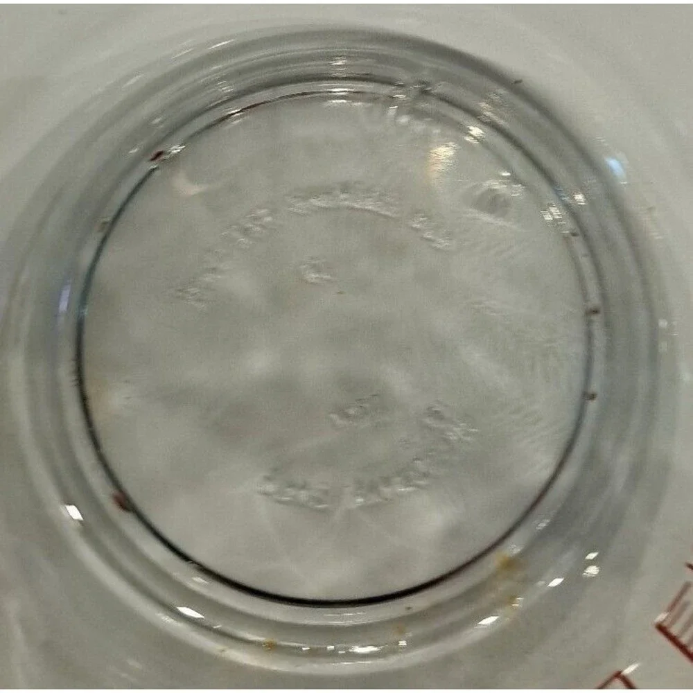 Anchor Hocking Glass Measuring Cup Open Handle 4-Cups 32oz 1-Quart Red Lettering